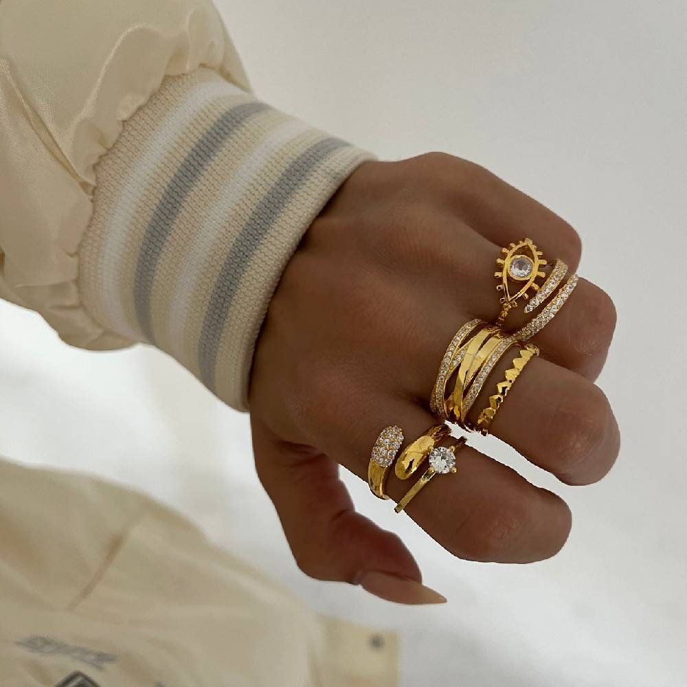 Kardelen Circle Zirkonia Ring - 925 SILBER Online Outlet