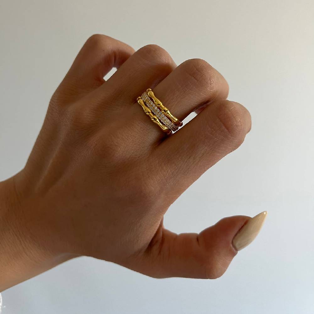 Kardelen Knochig Zirkonia Ring - 925 SILBER Blitzangebot