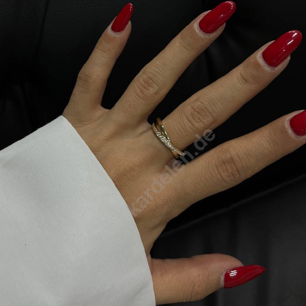 Kardelen 14K Gold Circle Zirkonia Ring Zeitbegrenzte Promotion