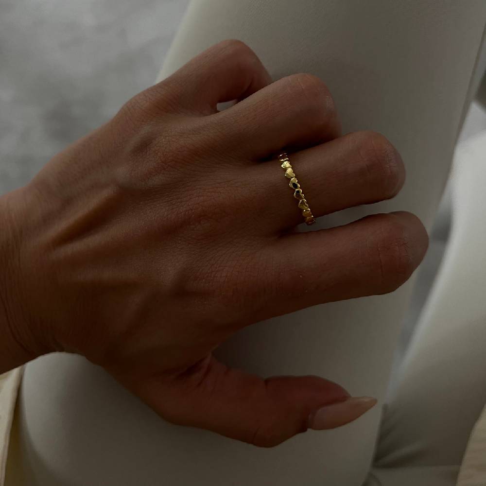Kardelen Herz Line Ring - 925 SILBER Im Verkauf