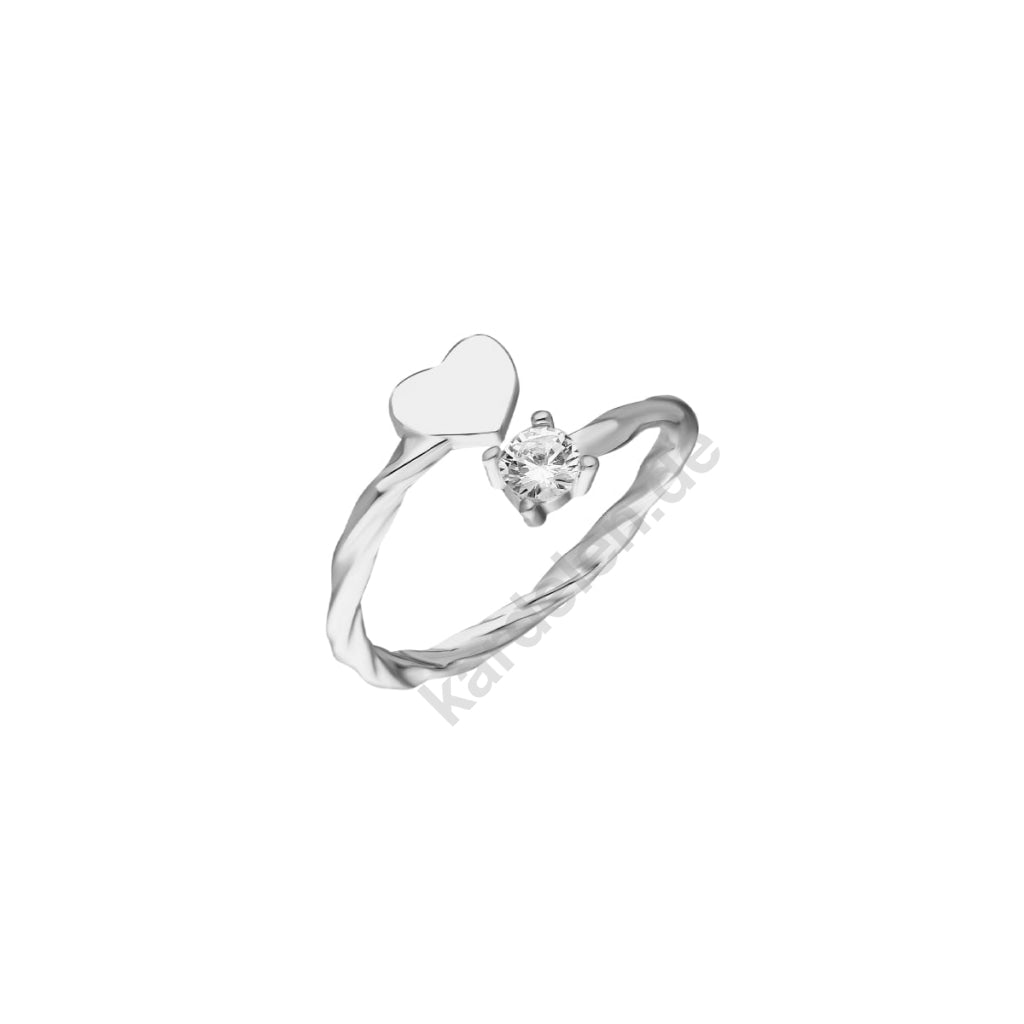Kardelen Heart Diamond Ring - 925 SILBER Rabatt