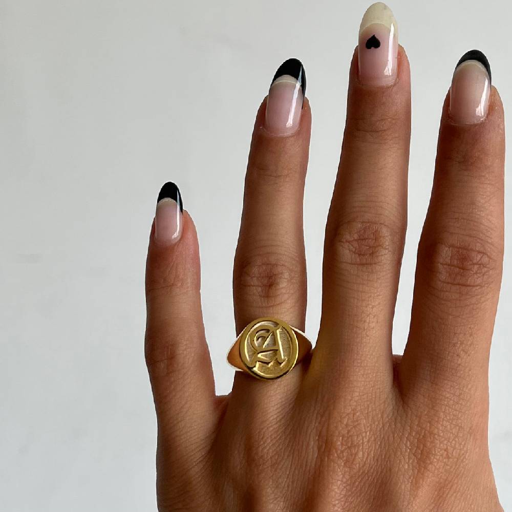 Kardelen Buchstaben Ritter Ring - 925 SILBER Räumungsverkauf