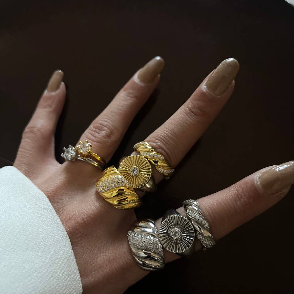 Kardelen Daisy Solitaire Ring - 925 SILBER VIP-Rabatte