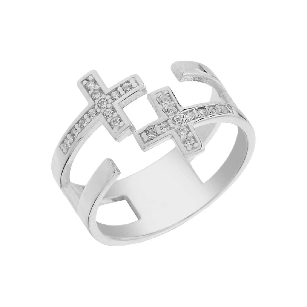 Kardelen Kreuz Ring - 925 SILBER Tiefpreis