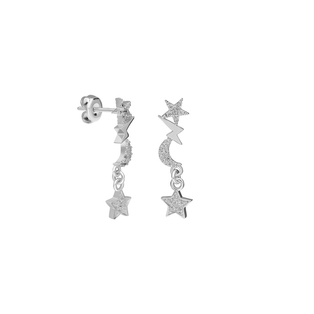 Kardelen Symbolisierte Ohrringe mit Zirkonia - 925 SILBER Super Sparpreis