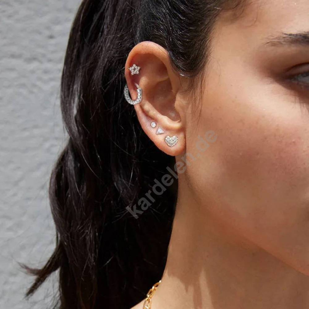 Kardelen VOLLER HERZ ZIRKONIA PIERCING - 925 SILBER Günstiger Verkauf