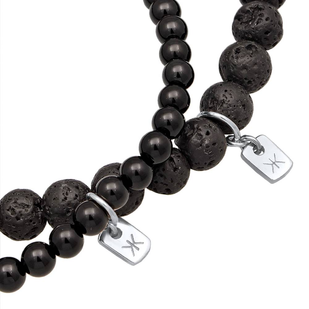 Kuzzoi Armbandset Perlen | Lava, Onyx (Schwarz) Fabrikverkauf