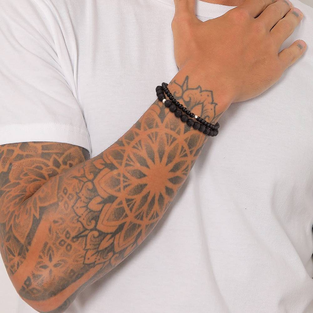 Kuzzoi Armbandset Perlen | Lava, Onyx (Schwarz) Fabrikverkauf