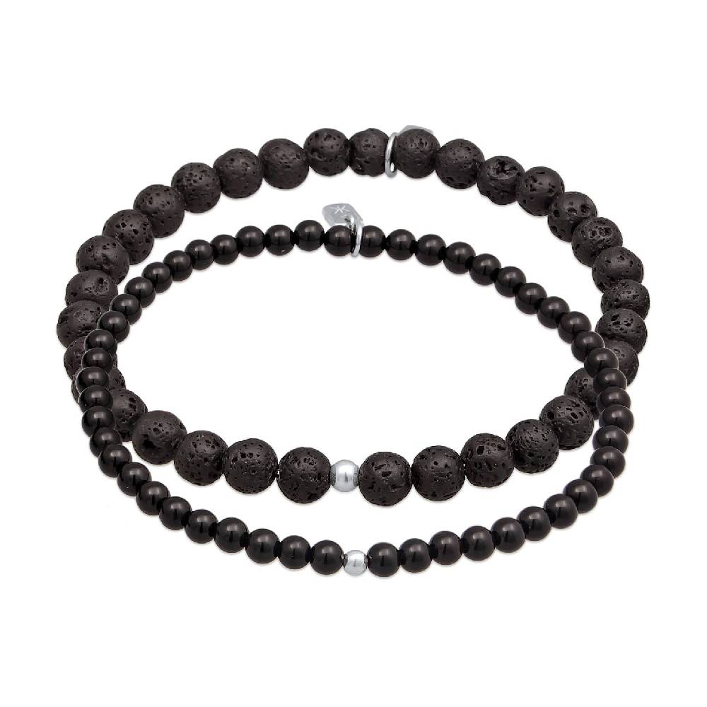 Kuzzoi Armbandset Perlen | Lava, Onyx (Schwarz) Fabrikverkauf