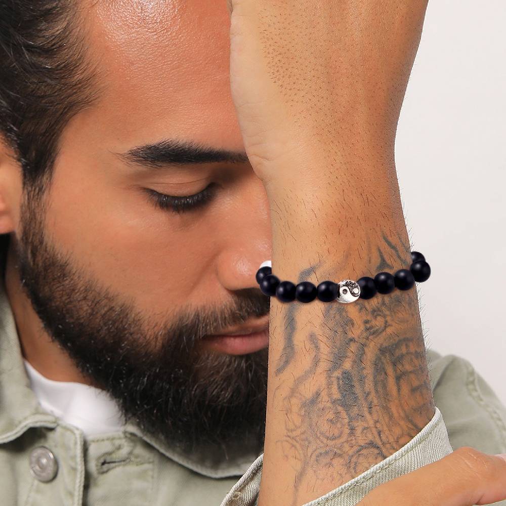 Kuzzoi Armband Yin Yang Beads | Onyx (Schwarz) Rabatt