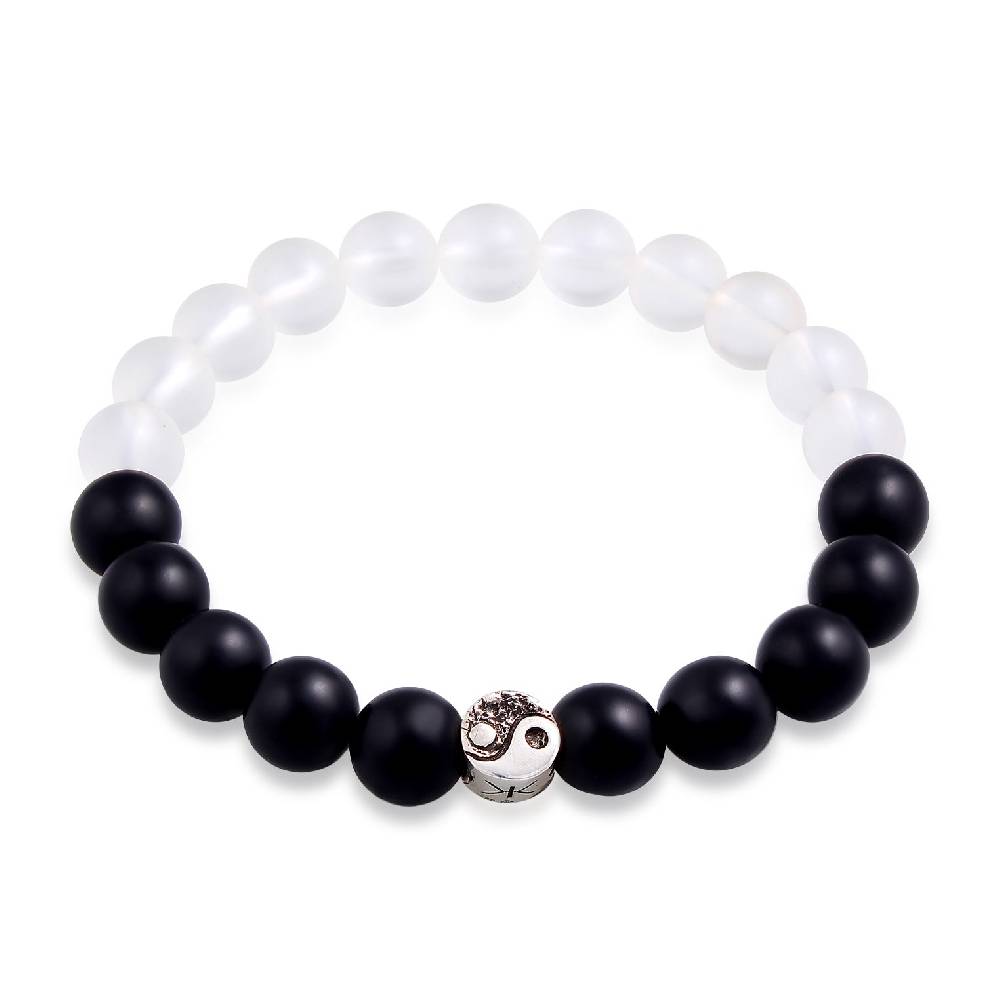 Kuzzoi Armband Yin Yang Beads | Onyx (Schwarz) Rabatt