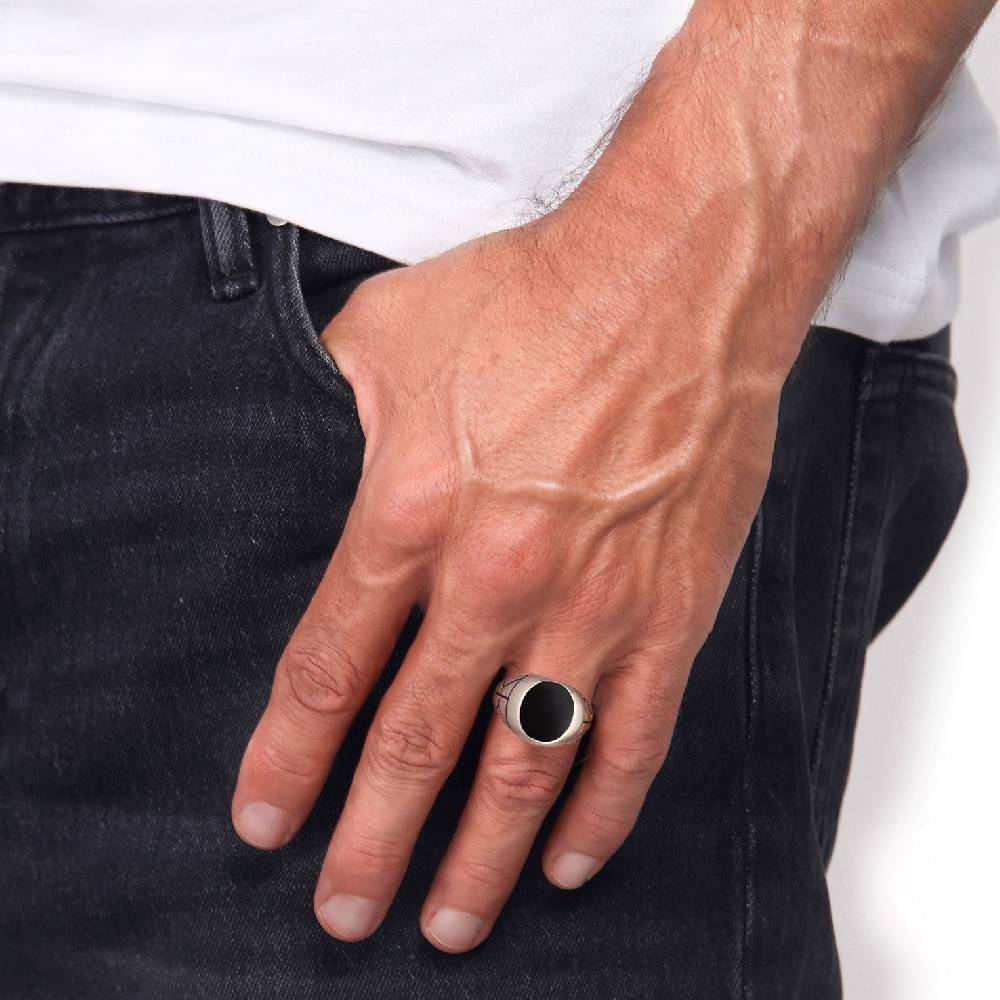 Kuzzoi Siegelring Oval Strukturiert | Emaille Günstig kaufen