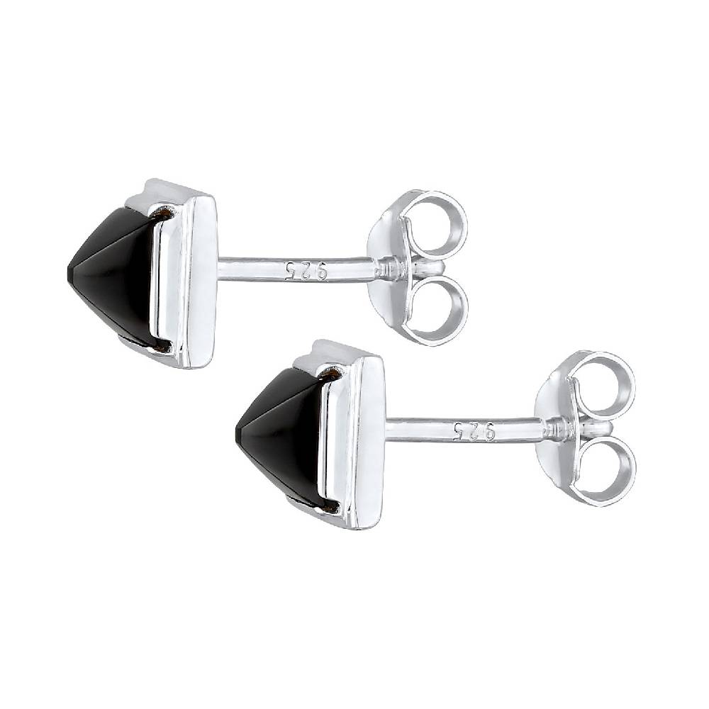 Kuzzoi Ohrstecker Pyramide | Onyx (Schwarz) Großer Ausverkauf