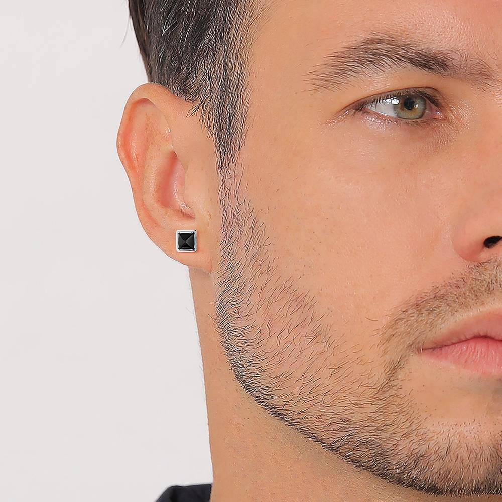 Kuzzoi Ohrstecker Pyramide | Onyx (Schwarz) Großer Ausverkauf
