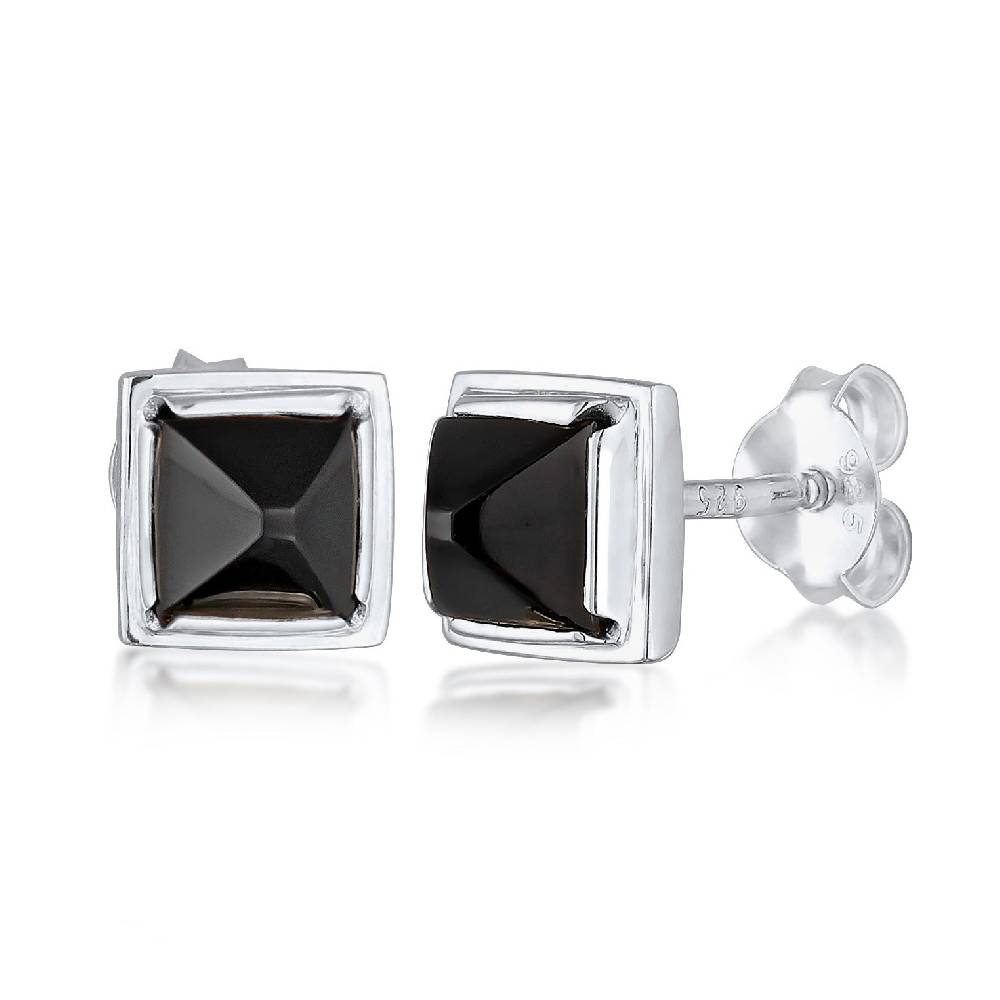 Kuzzoi Ohrstecker Pyramide | Onyx (Schwarz) Großer Ausverkauf