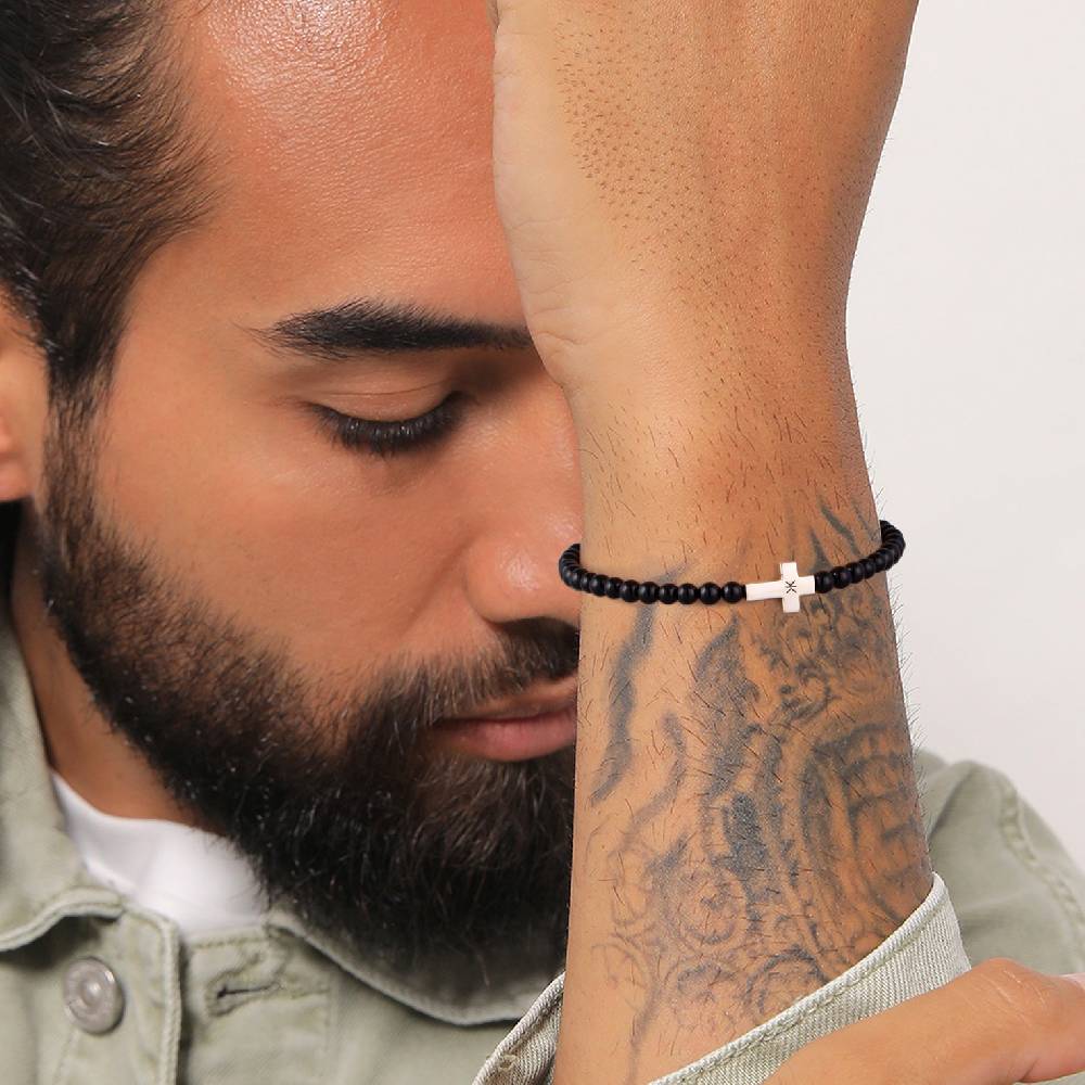 Kuzzoi Armband Kreuz | Onyx (Schwarz) Neuheiten