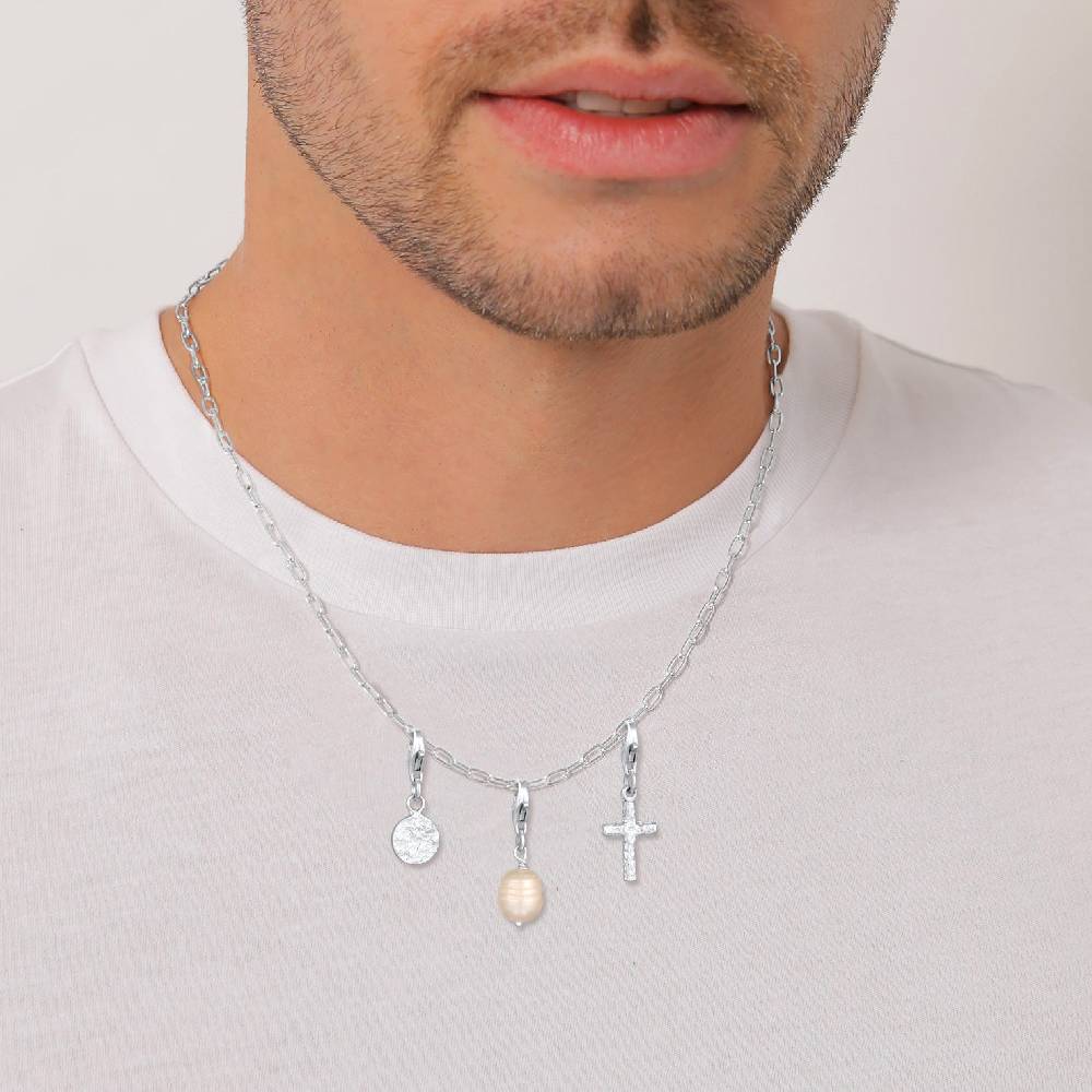 Kuzzoi Charm-Set Kreuz Plättchen Perle | Süßwasserzuchtperle Super Sparpreis