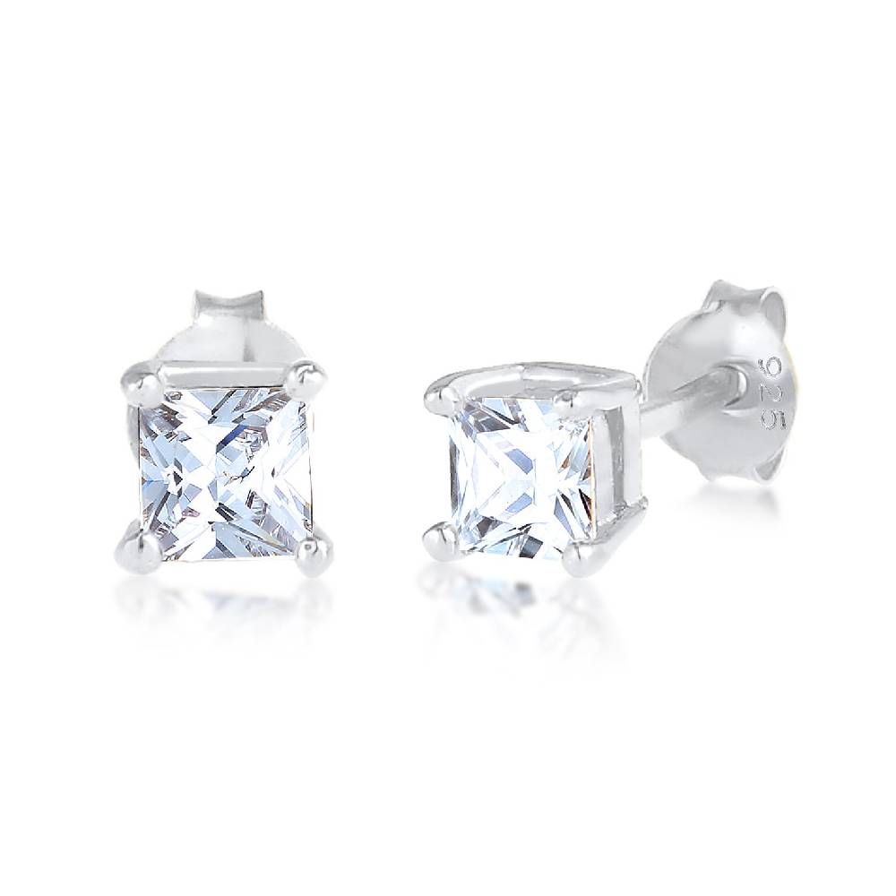 Kuzzoi Ohrstecker Quadrat | Zirkonia Kristalle (Weiß) Bis zu 65% Rabatt