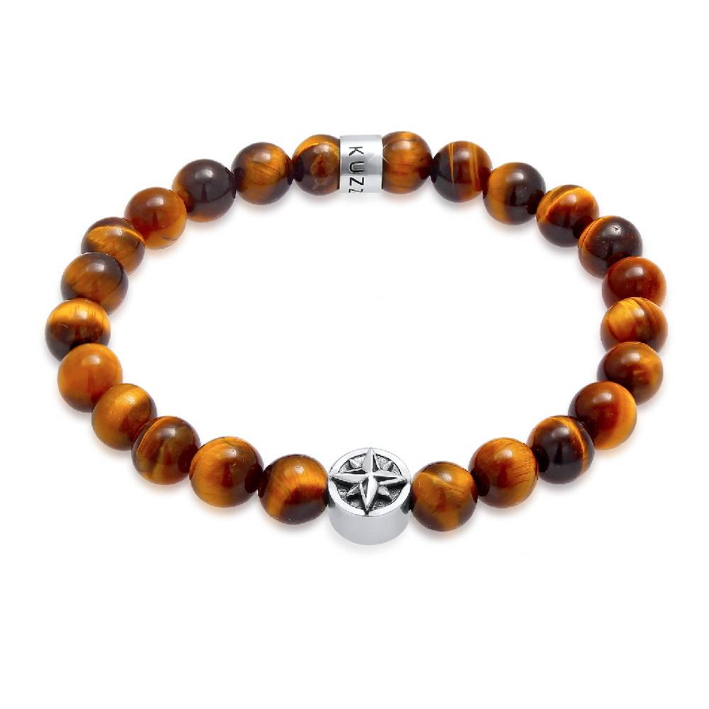 Kuzzoi Armband Kompass | Tigerauge (Braun) zollfrei