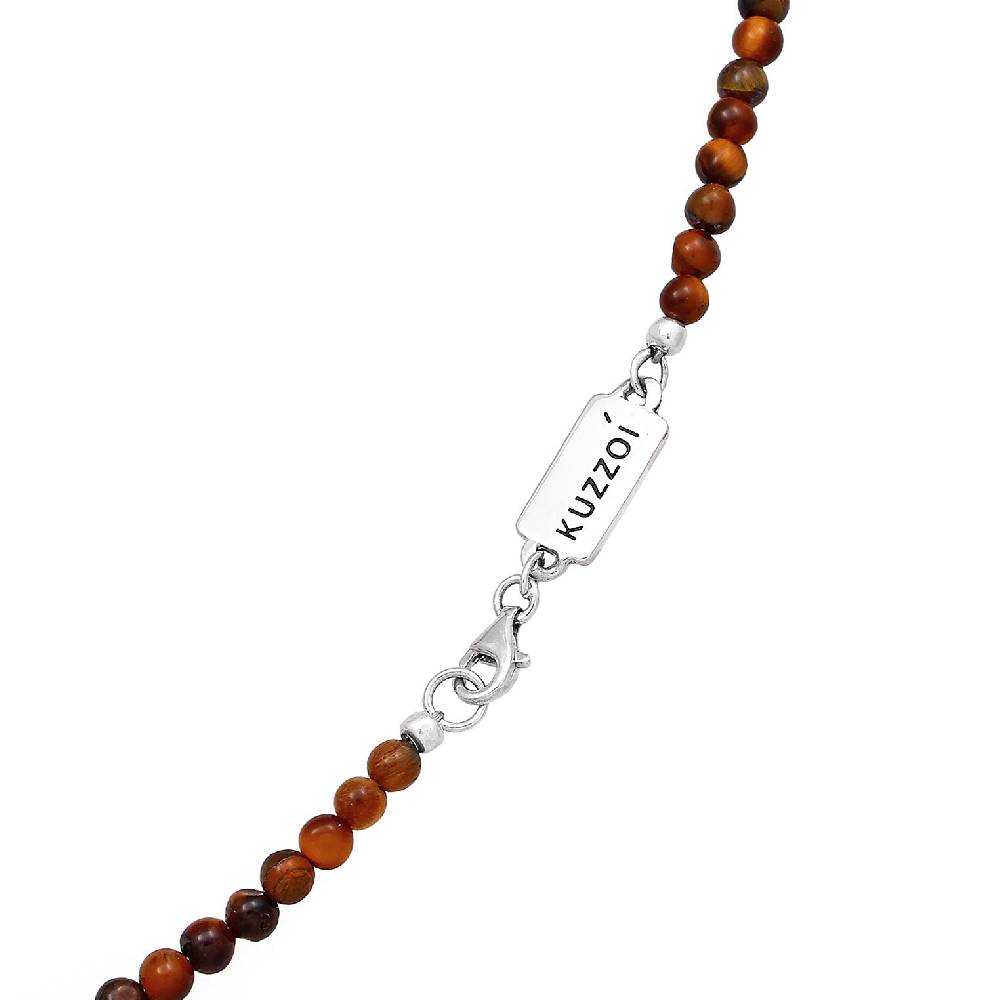 Kuzzoi Halskette Barren Anhänger | Tigerauge (Braun) 50% Rabatt für begrenzte Zeit