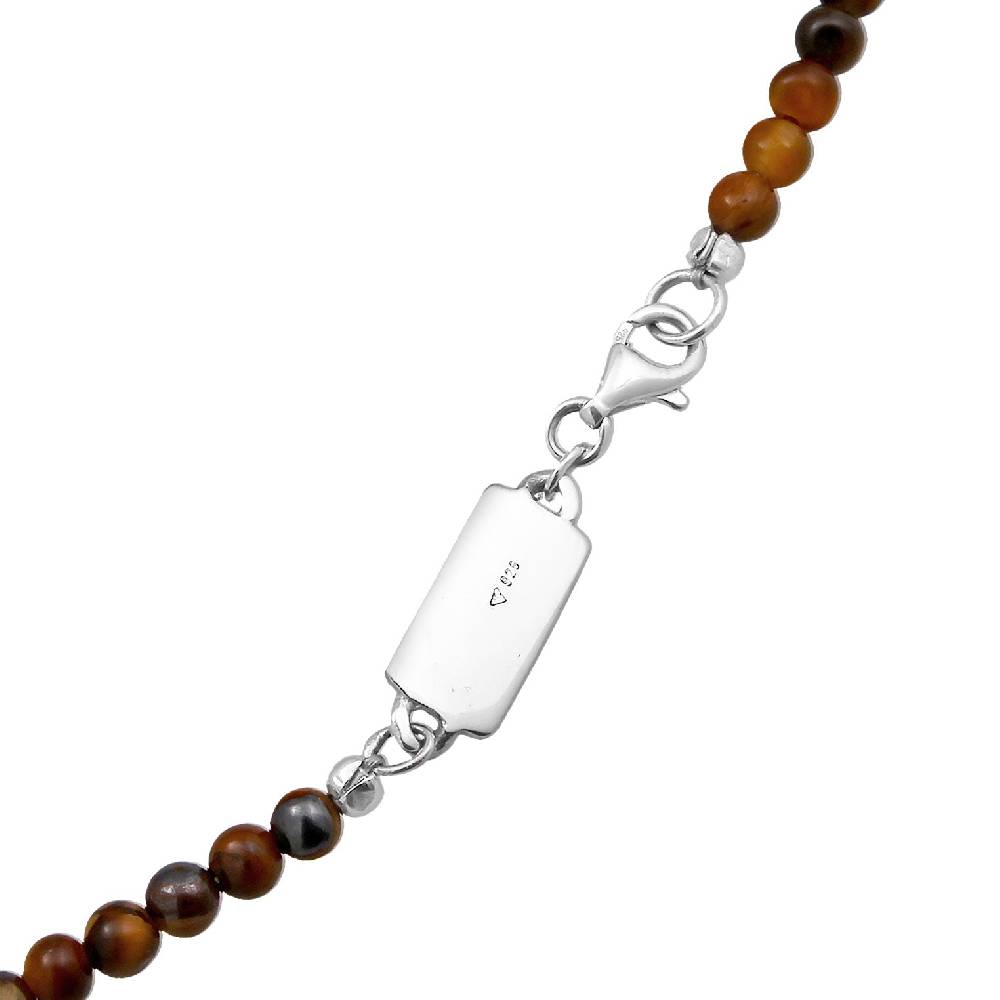 Kuzzoi Halskette Barren Anhänger | Tigerauge (Braun) 50% Rabatt für begrenzte Zeit