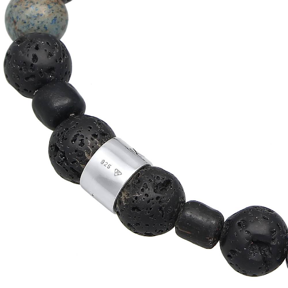 Kuzzoi Armband Kugeln | Lava, Achat (Schwarz, Blau) Angebote