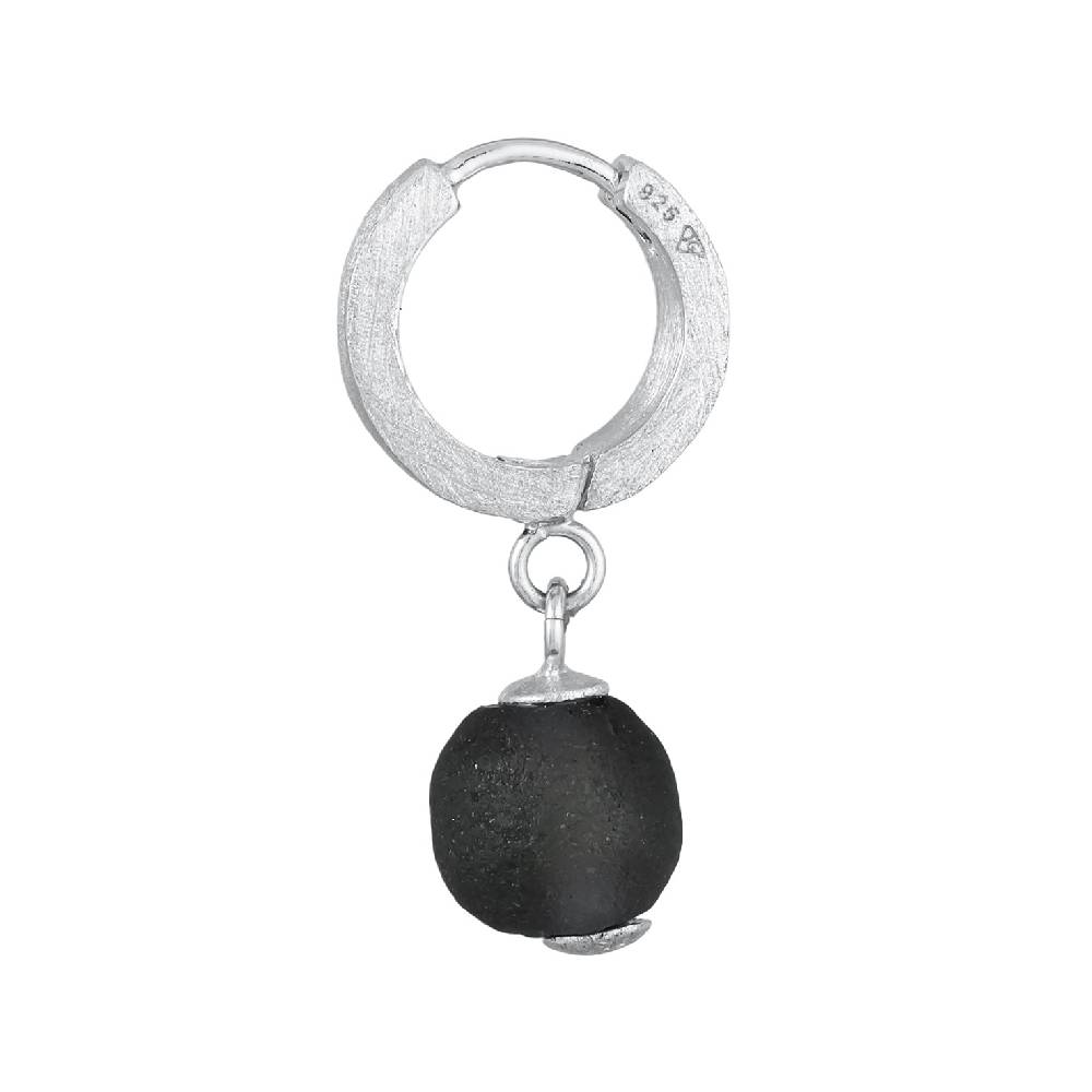 Kuzzoi Single Creole | Glasperle (Schwarz) Schlussverkauf