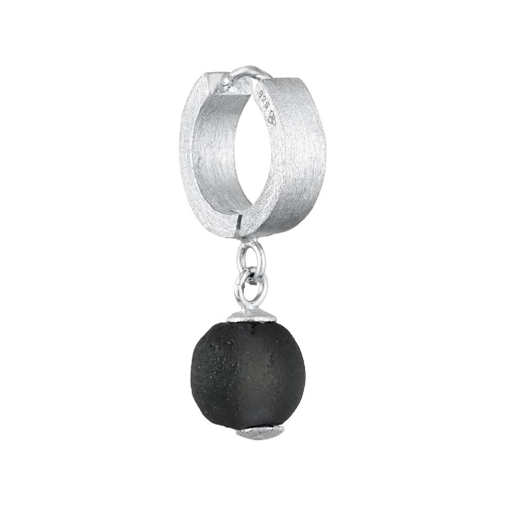 Kuzzoi Single Creole | Glasperle (Schwarz) Schlussverkauf