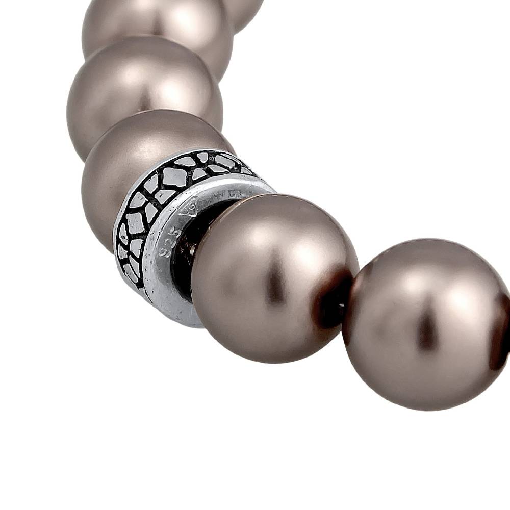 Kuzzoi Armband Beads Elegant | Glasperlen (Grau) Lagerräumung