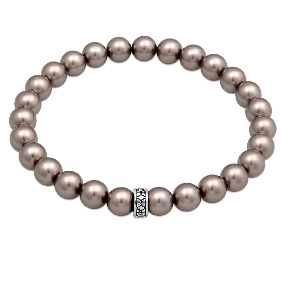Kuzzoi Armband Beads Elegant | Glasperlen (Grau) Lagerräumung