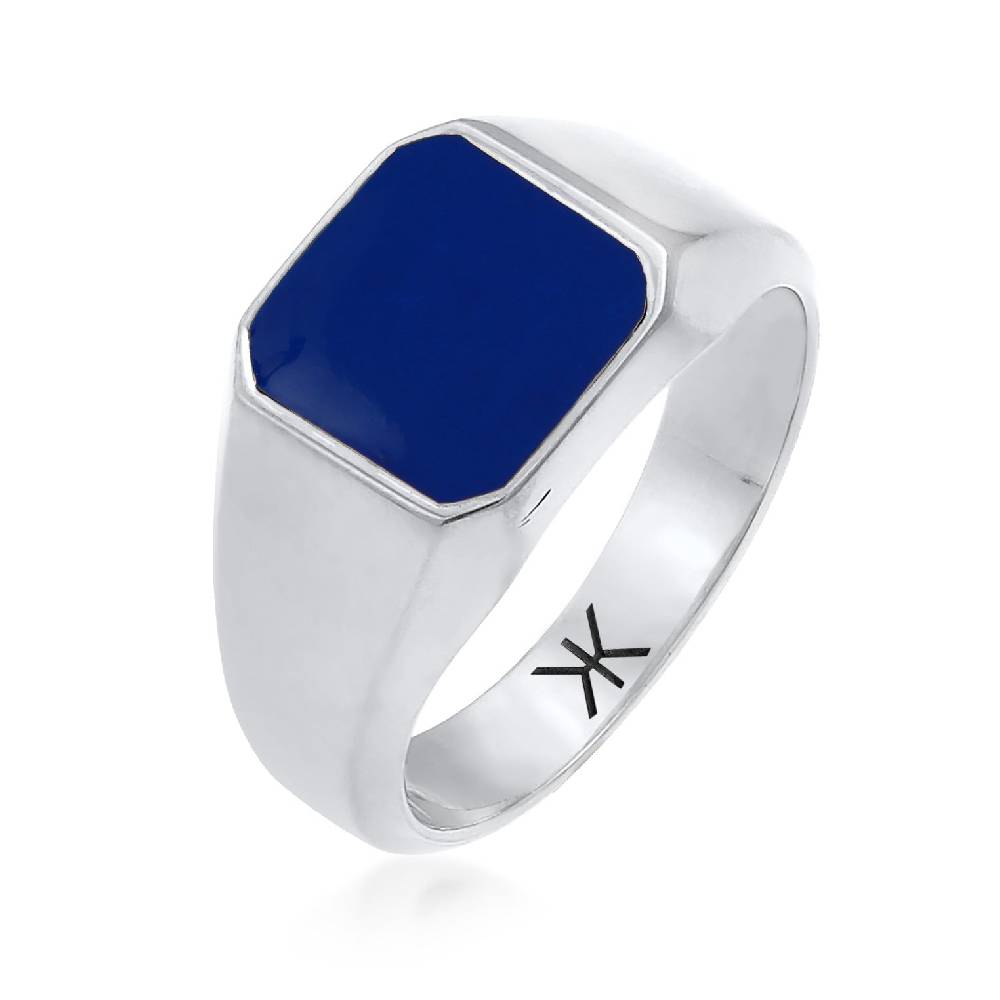 Kuzzoi Siegelring Basic | Emaille (Blau) Clearance-Verkauf