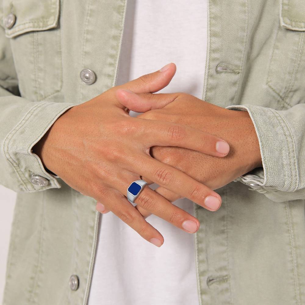 Kuzzoi Siegelring Basic | Emaille (Blau) Clearance-Verkauf