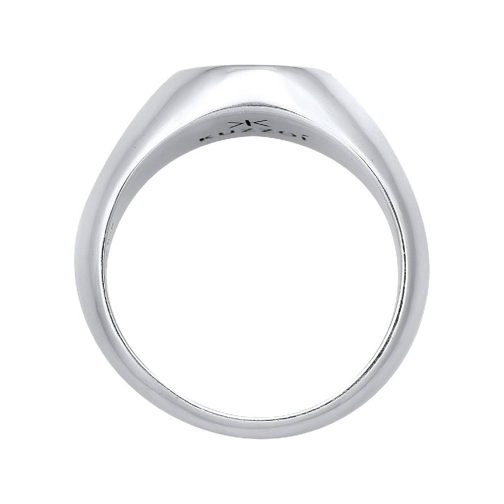 Kuzzoi Siegelring Smiling | Emaille (Blau) Super Rabatt