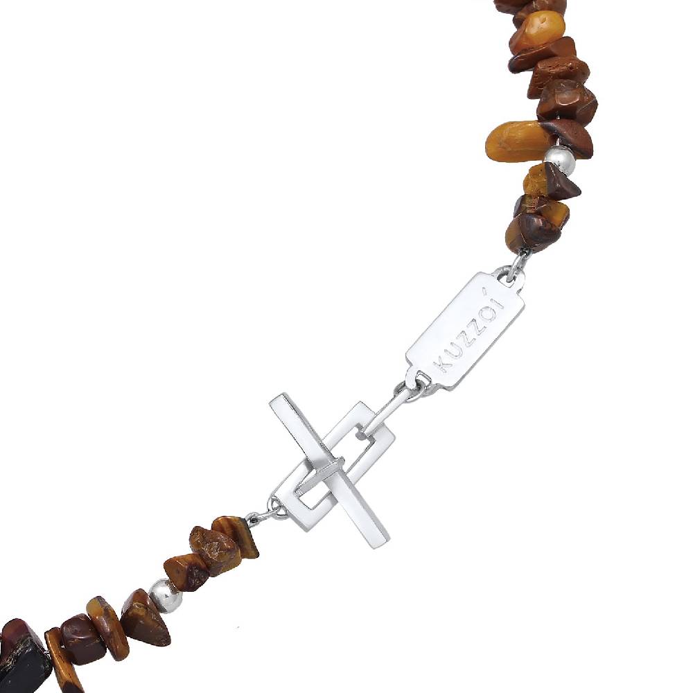 Kuzzoi Halskette Edelstein Splitter | Tigerauge (Braun) Rabatte dieses Monats