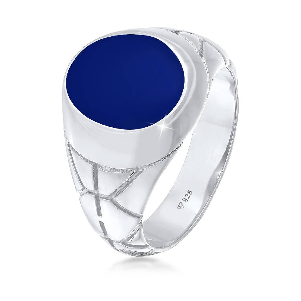 Kuzzoi Siegelring Elegant | Emaille (Blau) Blitzverkäufe
