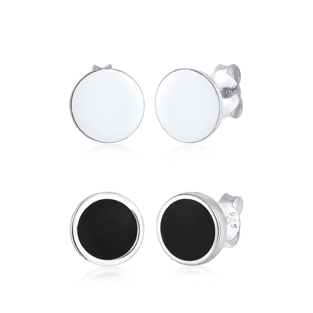 Kuzzoi Ohrringset Geo Rund | Emaille Sonderangebot