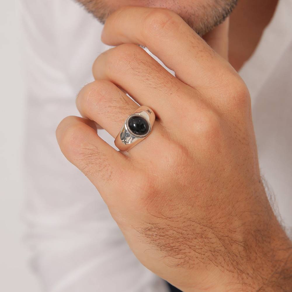 Kuzzoi Siegelring Oval | Onyx (Schwarz) Letzte 2 Tage