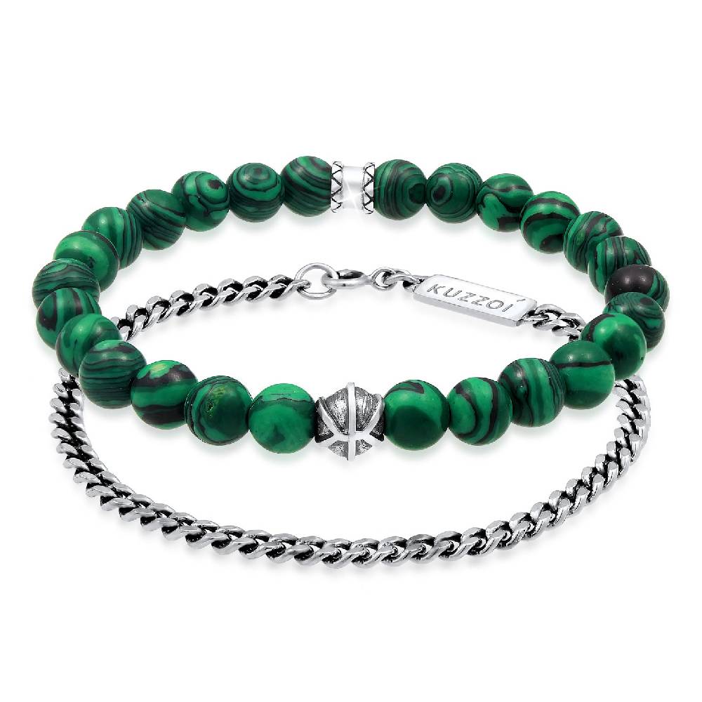 Kuzzoi Armbandset Perlen | Malachit (synt.) Super Sparpreis