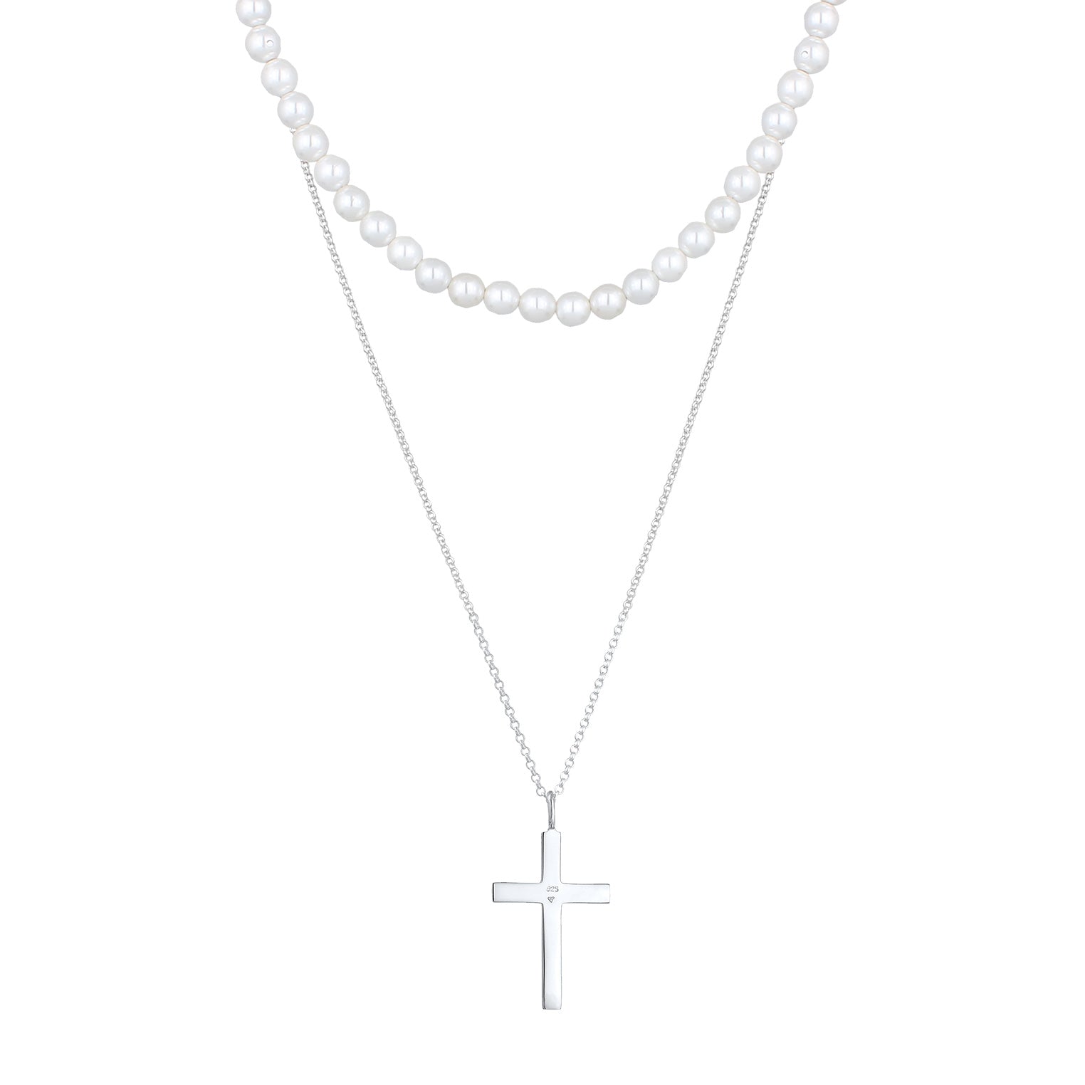 Kuzzoi Halskette Kreuz Anhänger 2er Set | Muschelkernperlen Nur für heute