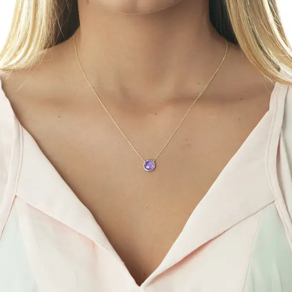 ﻿Leaf Jewelry Halskette Amethyst, 14 K Gelbgold Bis zu 55% Rabatt