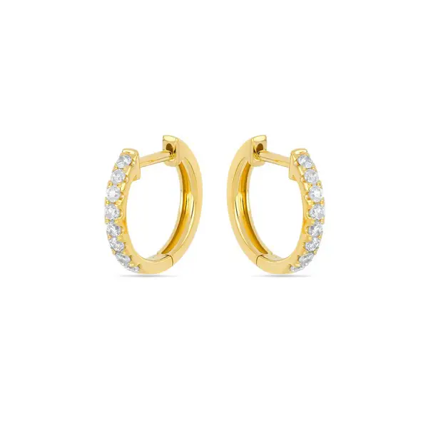 Leaf Jewelry Creole mit Diamanten, 18K Gelbgold Super Rabatt