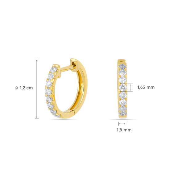 Leaf Jewelry Creole mit Diamanten, 18K Gelbgold Super Rabatt