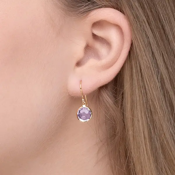 Leaf Jewelry Ohrringe Amethyst, 14 K Gelbgold Riesige Rabatte