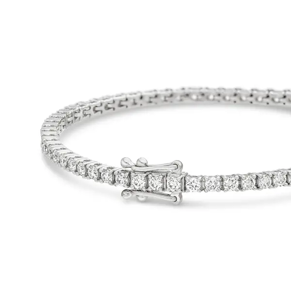 Leaf Jewelry Tennisarmband mit Diamanten, Weißgold, 3.42ct, 17.0cm Clearance-Verkauf