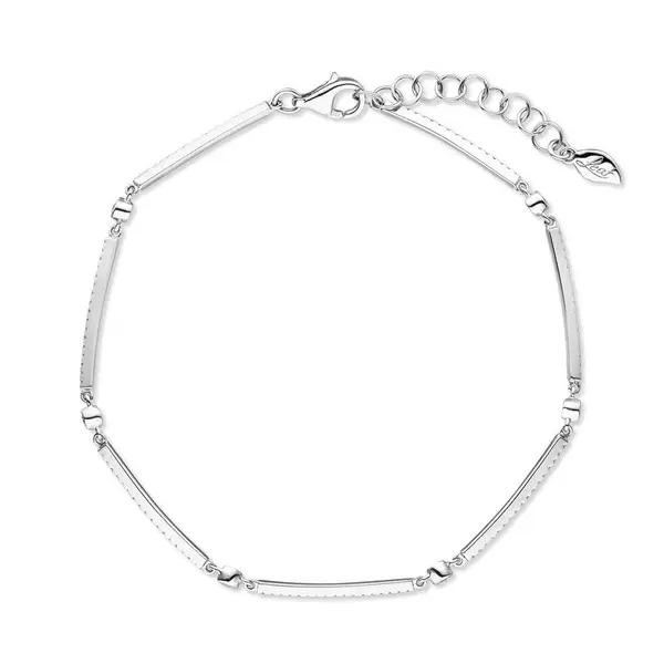 Leaf Jewelry Armband Bar, 18K Weissgold, Diamanten Kostenloser Versand international
