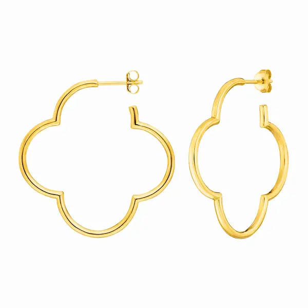 Leaf Jewelry Creole Kleeblatt, 40mm, 14 K Gelbgold Black Friday Preise