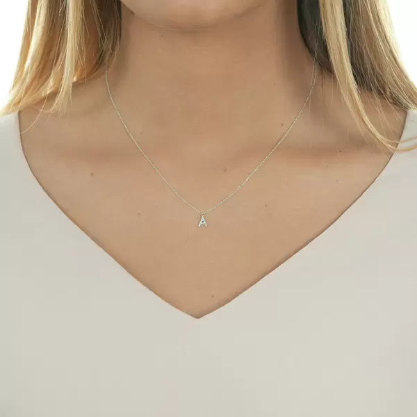 Leaf Jewelry Buchstabenketten, 14 K Weißgold mit Diamanten 50% Rabatt für begrenzte Zeit