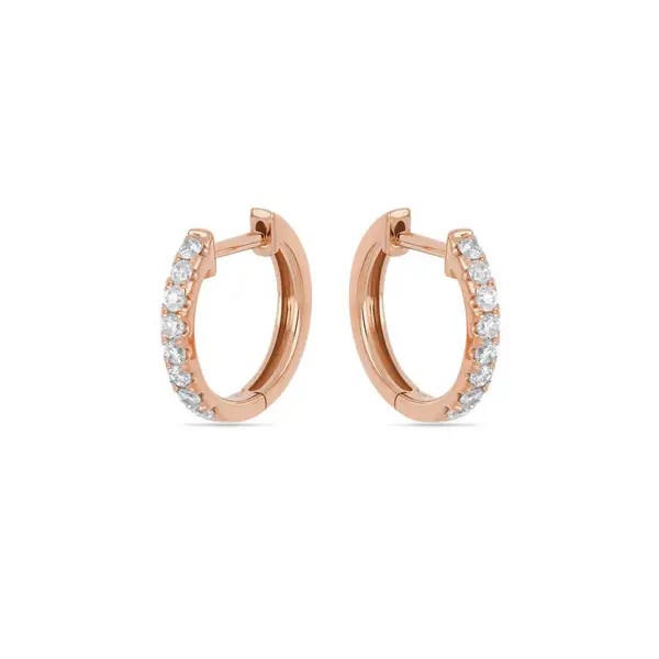 Leaf Jewelry Creole mit Diamanten, 18K Rosegold 2025