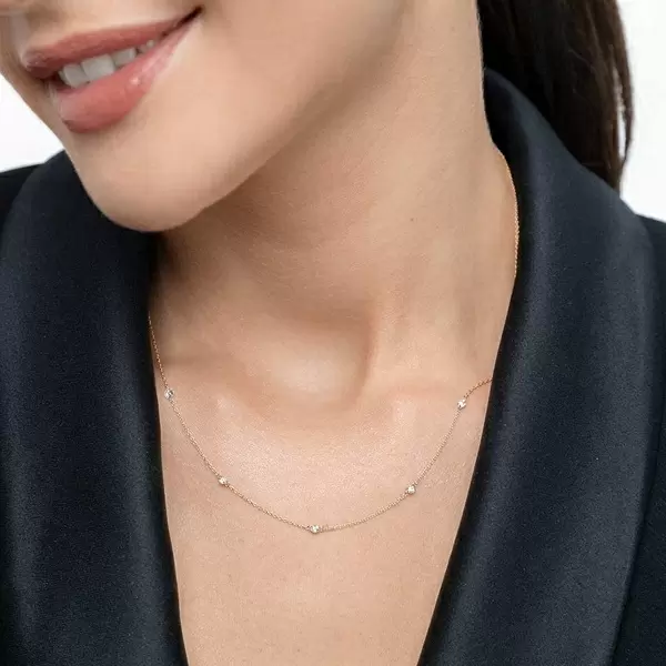 Leaf Jewelry Halskette Pure Quintruple Diamant, 18K Gelbgold Auslauf