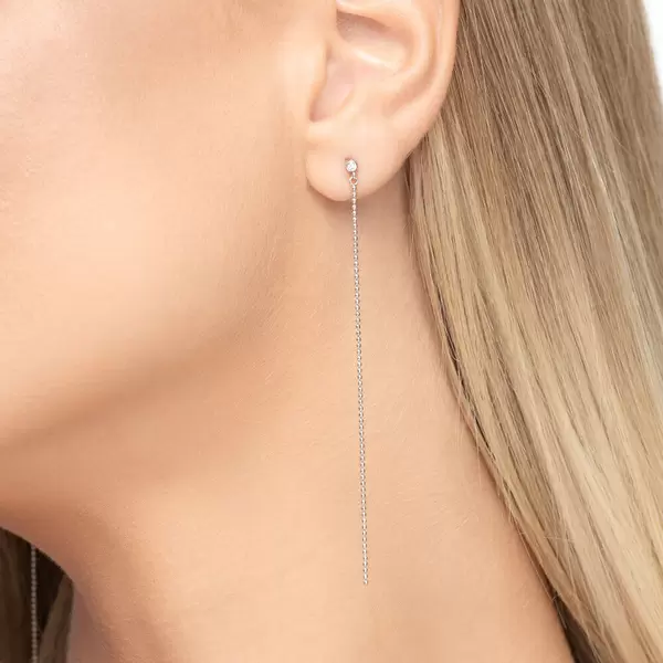 Leaf Jewelry Ohrstecker "my first diamond", ball chain, 14 K Weißgold Hotsell